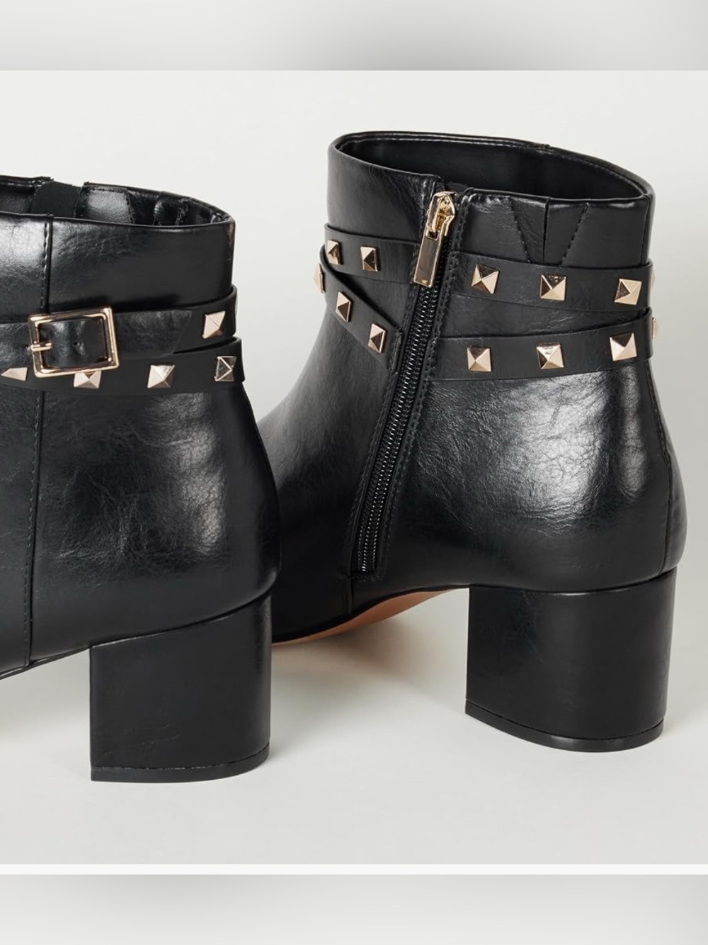NWT & box The Drop Gold Studded Women's Jessie Black Ankle Boot, 9 1/2 - Picture 6 of 12